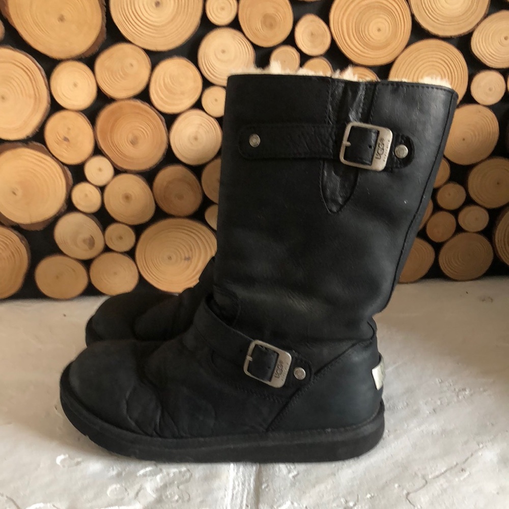 Black UGG boots. So warm!!